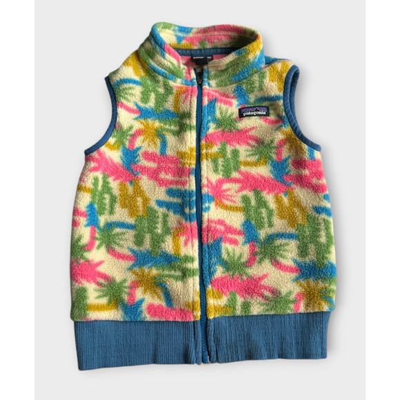Patagonia Kids Synchilla Fleece Vest TREO Print Southwestern Cactus Toddler 3T - Picture 2 of 11